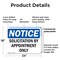 Signmission Solicitation By Appointment Only OSHA Notice Sign, Plastic, 24in W x 18in L, 2PK OS-2PACK-NS-P-1824-L-18363 - alternate 5